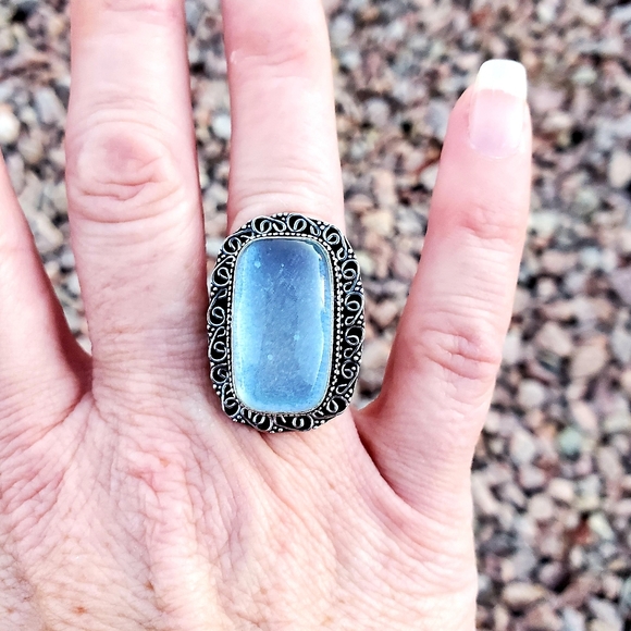 New Dichroic Glass 925 Silver Ring - Picture 2 of 14